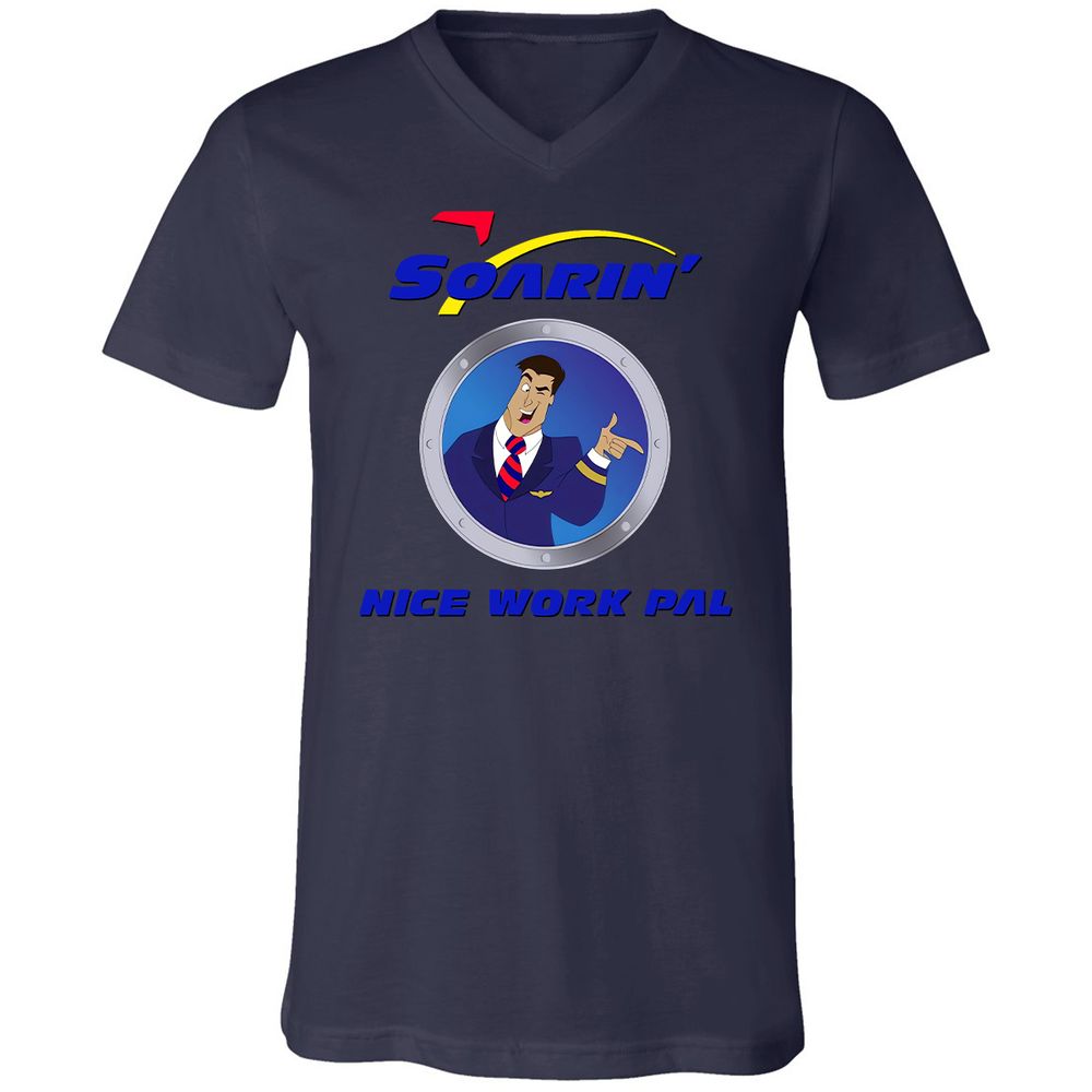 Unisex V-Neck T-Shirt - XBRFZYQP - Navy - 9