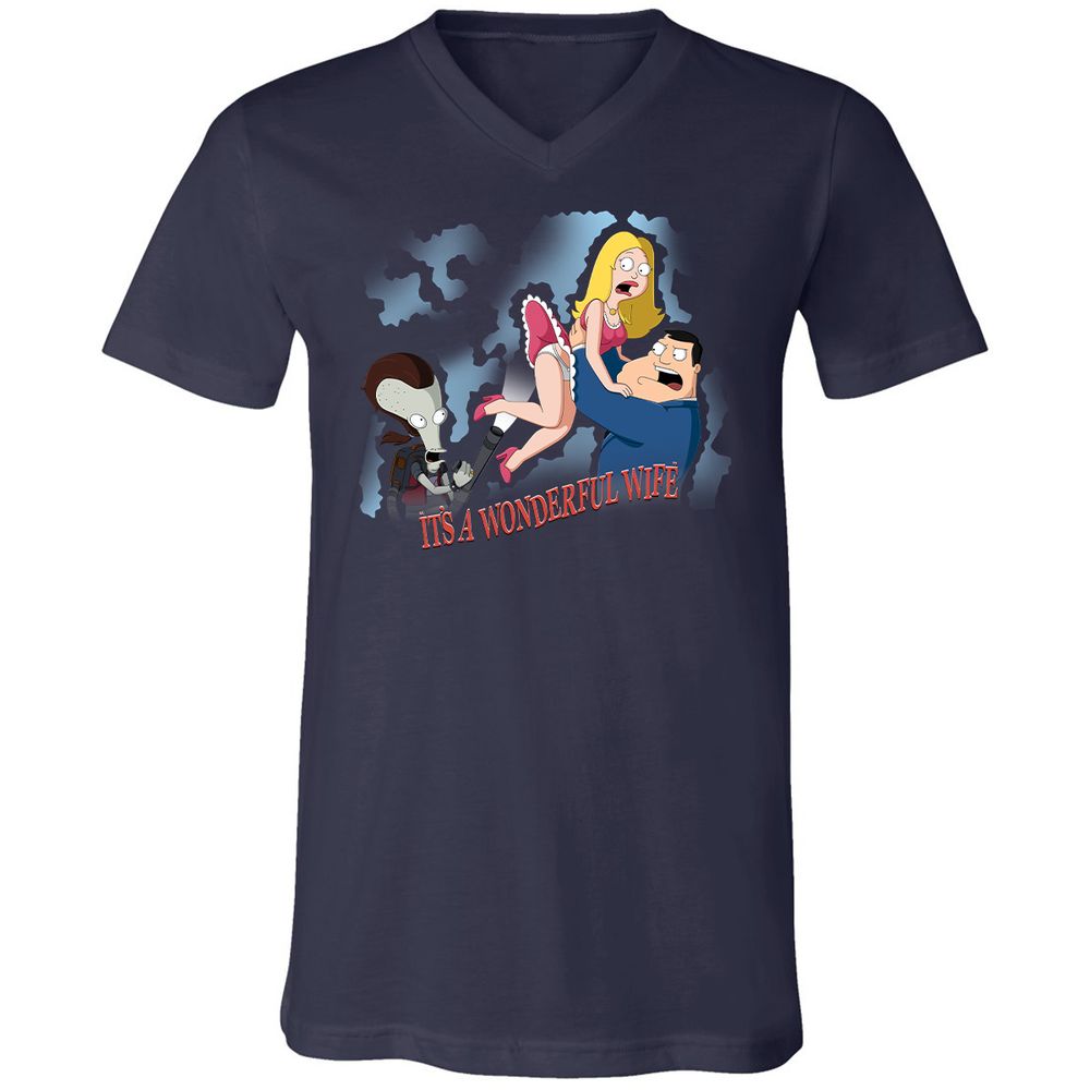 Unisex V-Neck T-Shirt - SVUM5427 - Navy - 9