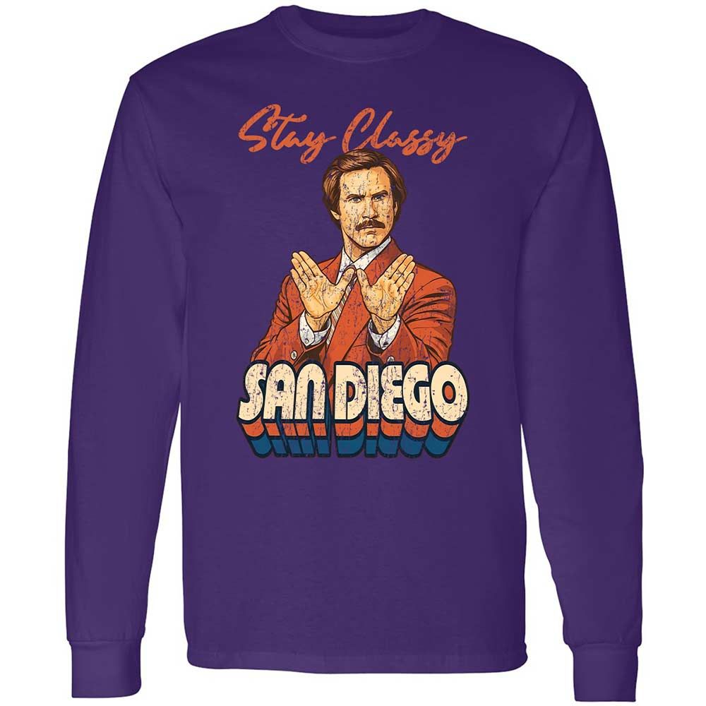 Long Sleeve T-Shirt - L2FTJ4X9 - Purple - 9