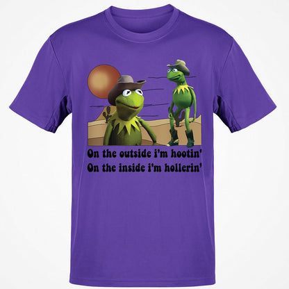 On the outside I'm hootin on the inside I'm hollerin - Purple - 9