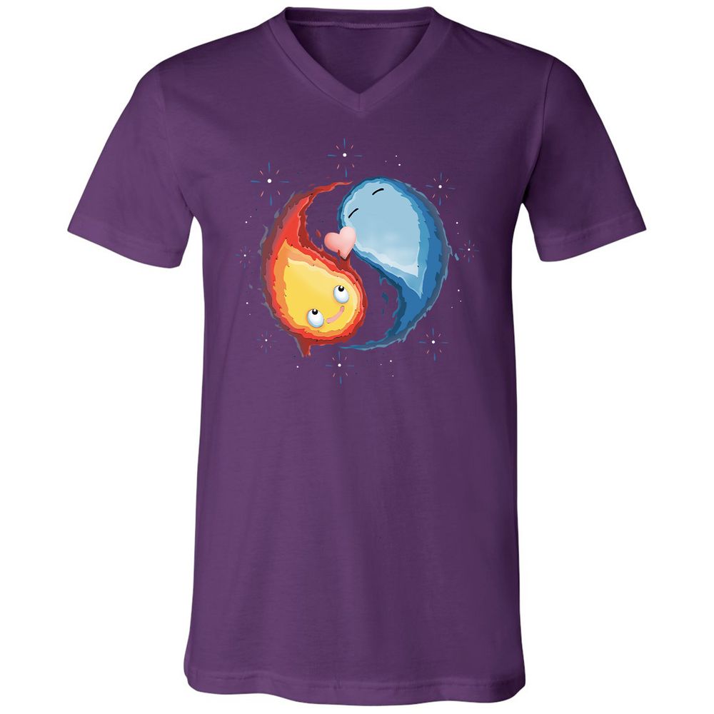 Unisex V-Neck T-Shirt - 4W92J8UJ - Team Purple - 9