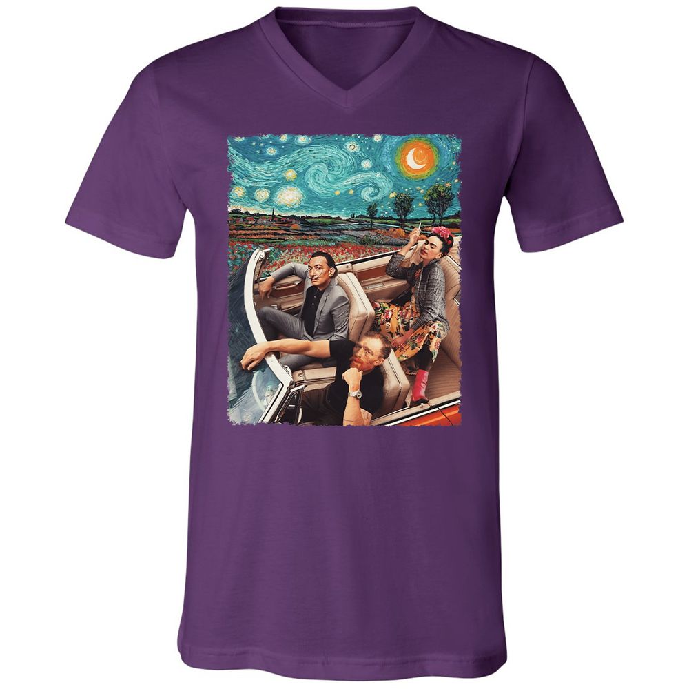 Unisex V-Neck T-Shirt - 3CML4UKD - Team Purple - 9