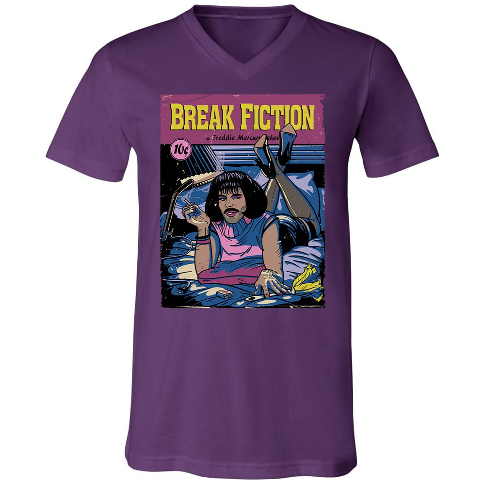 Unisex V-Neck T-Shirt - BZ3BBP7F - Team Purple - 9