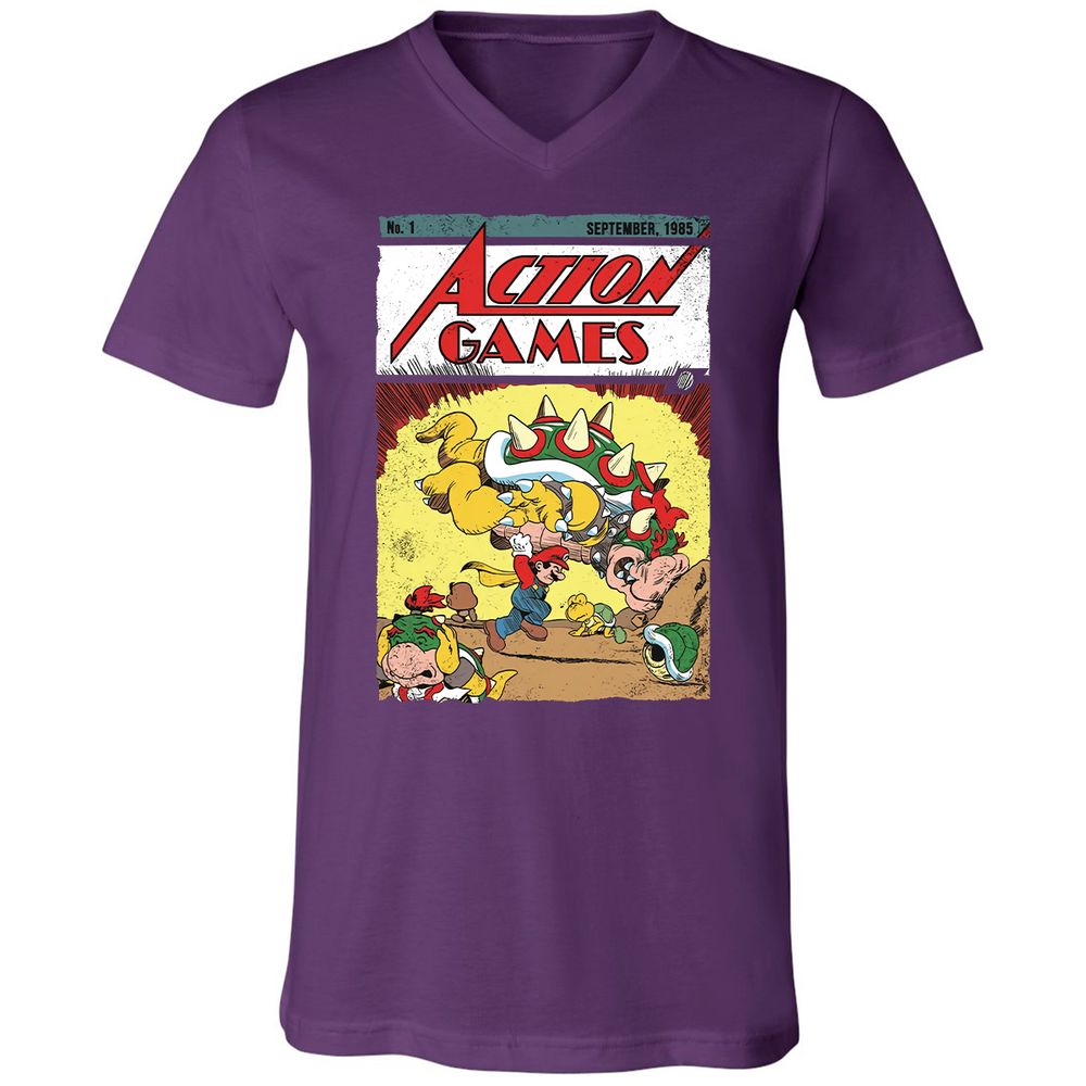 Unisex V-Neck T-Shirt - TXFW73NM - Team Purple - 9