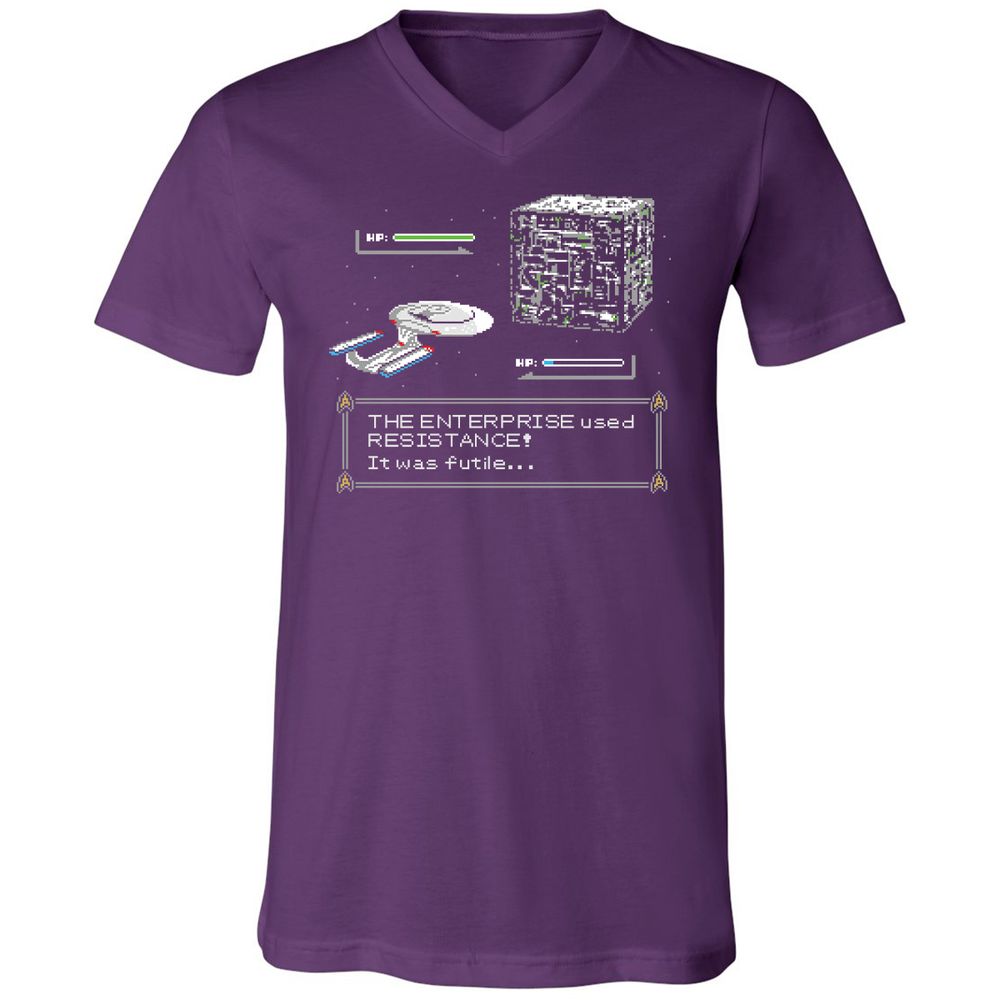 Unisex V-Neck T-Shirt - 4JQ9RP8M - Team Purple - 9