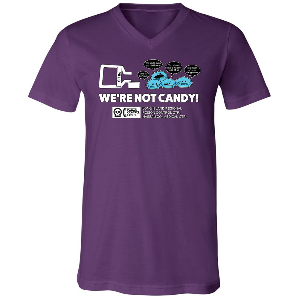 Unisex V-Neck T-Shirt - 8E3DPZKJ - Team Purple - 9