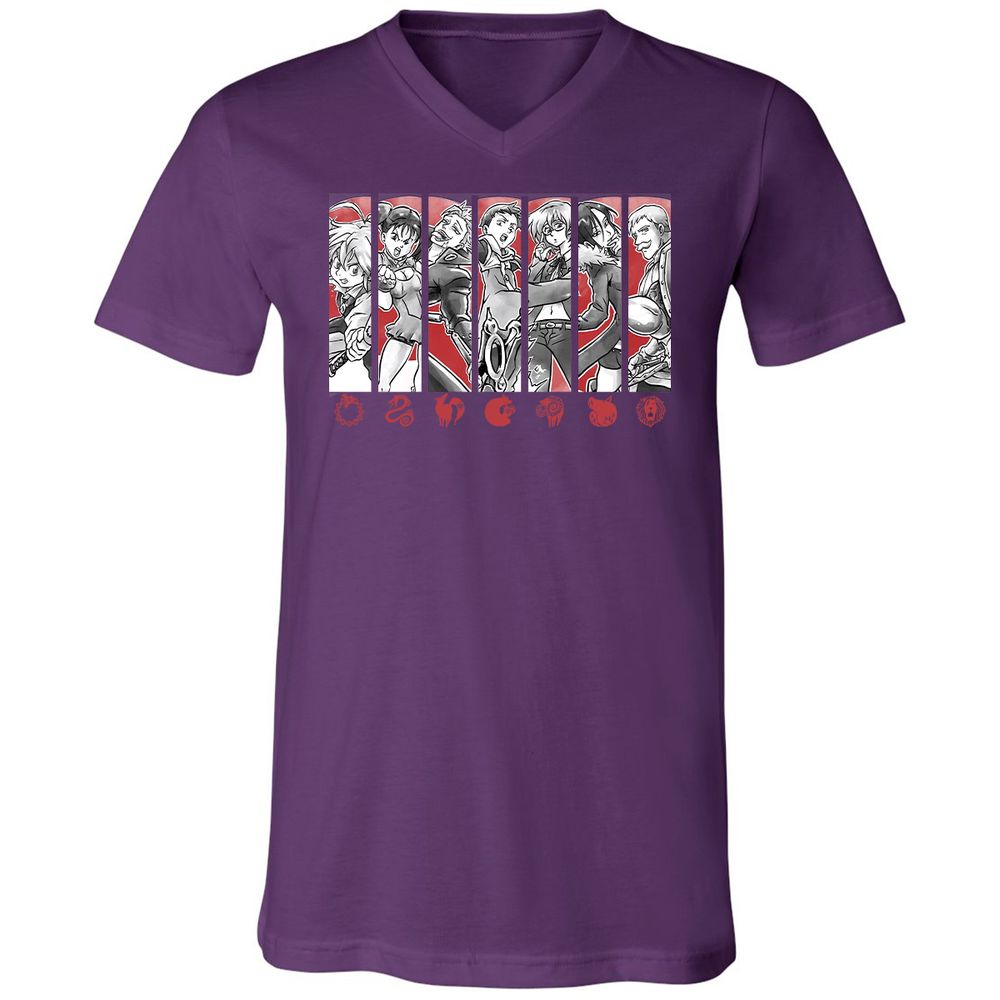 Unisex V-Neck T-Shirt - 5TF86N33 - Team Purple - 9