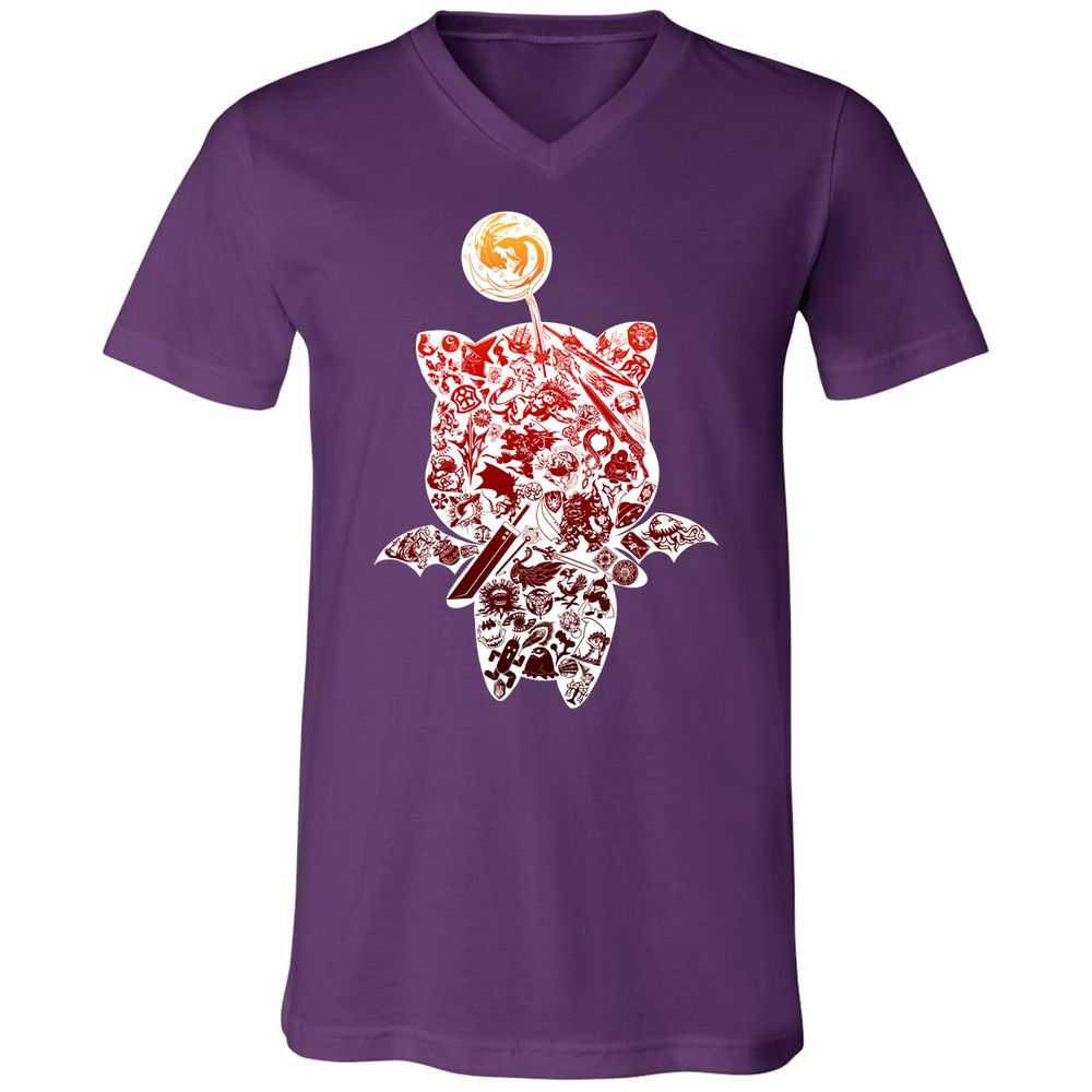 Unisex V-Neck T-Shirt - R8ME22Q8 - Team Purple - 9