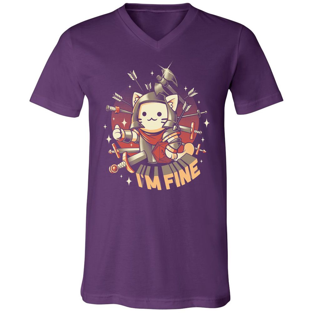 Unisex V-Neck T-Shirt - QXWVDEK6 - Team Purple - 9