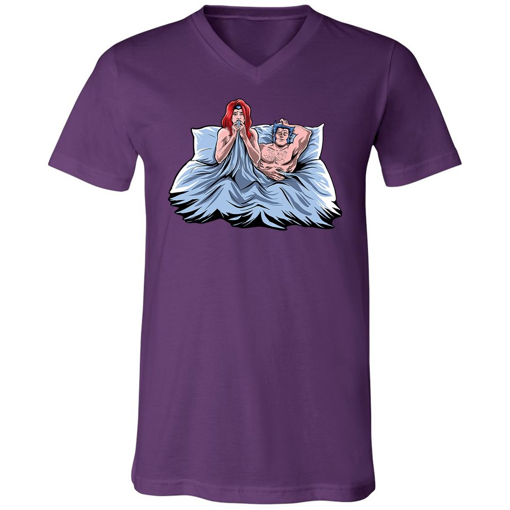 Unisex V-Neck T-Shirt - C2SWH7GX - Team Purple - 9