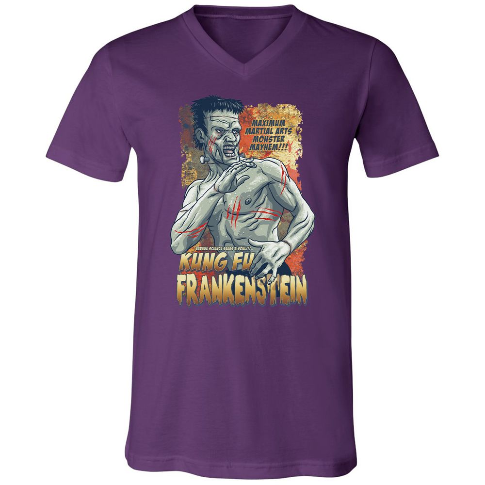 Unisex V-Neck T-Shirt - BL8ZUPR9 - Team Purple - 9