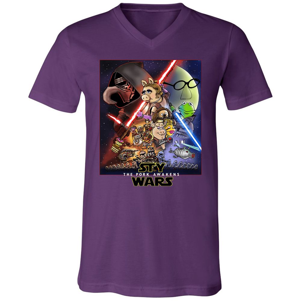 Unisex V-Neck T-Shirt - TKRUB669 - Team Purple - 9