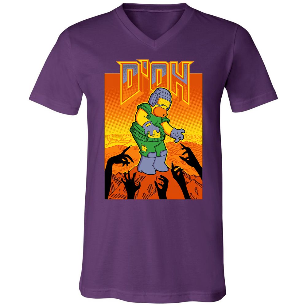 Unisex V-Neck T-Shirt - RQKPZATB - Team Purple - 9
