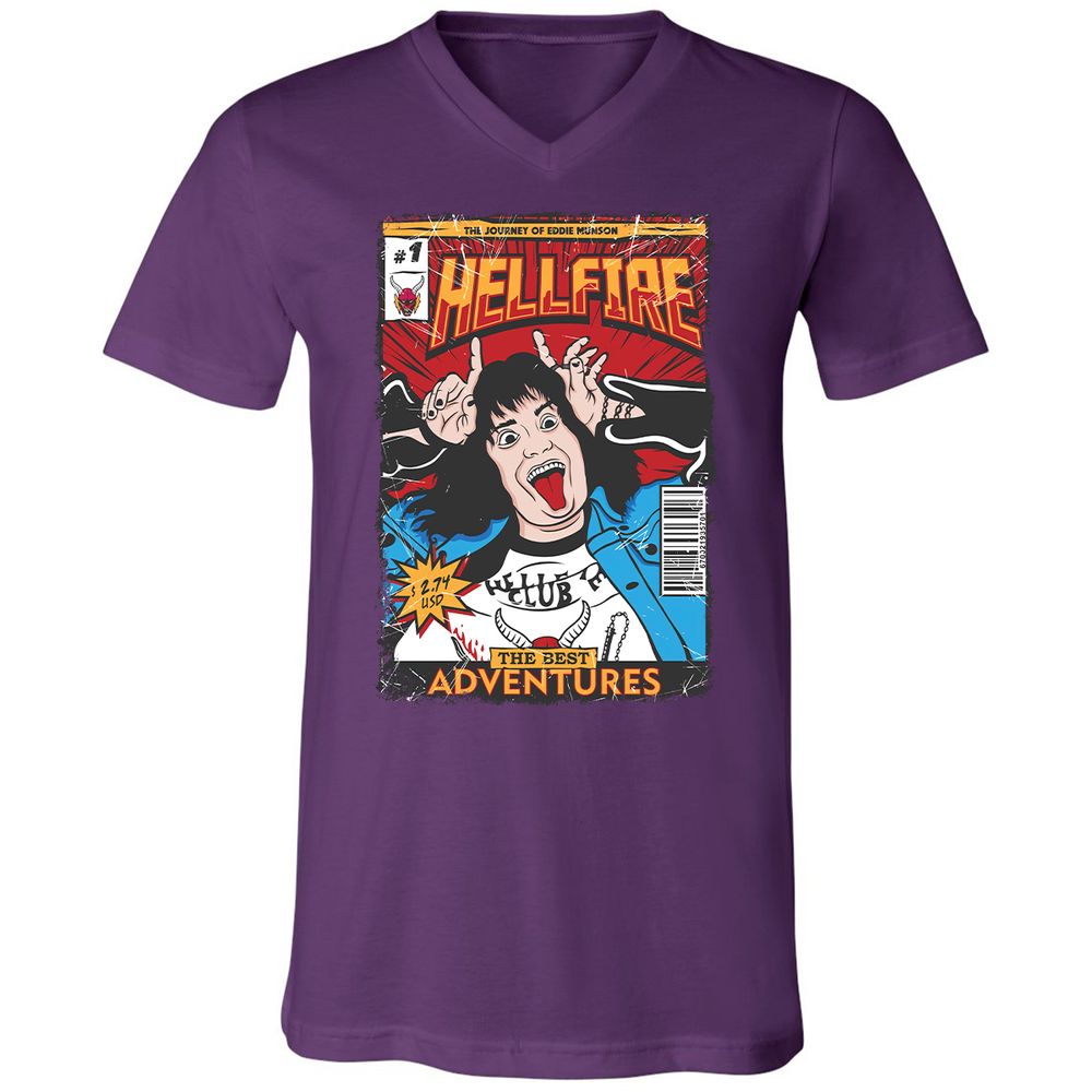 Unisex V-Neck T-Shirt - 8YBTTG9G - Team Purple - 9
