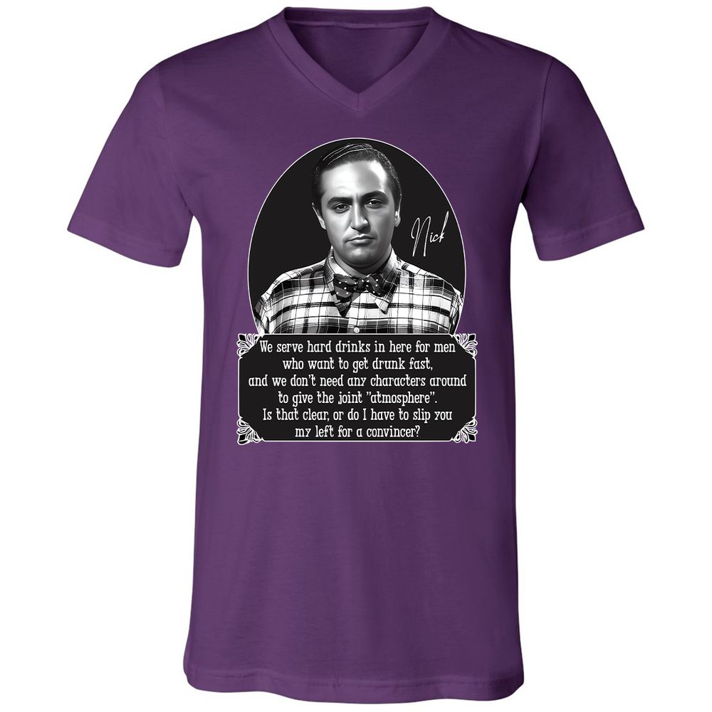 Unisex V-Neck T-Shirt - HN55QJZX - Team Purple - 9