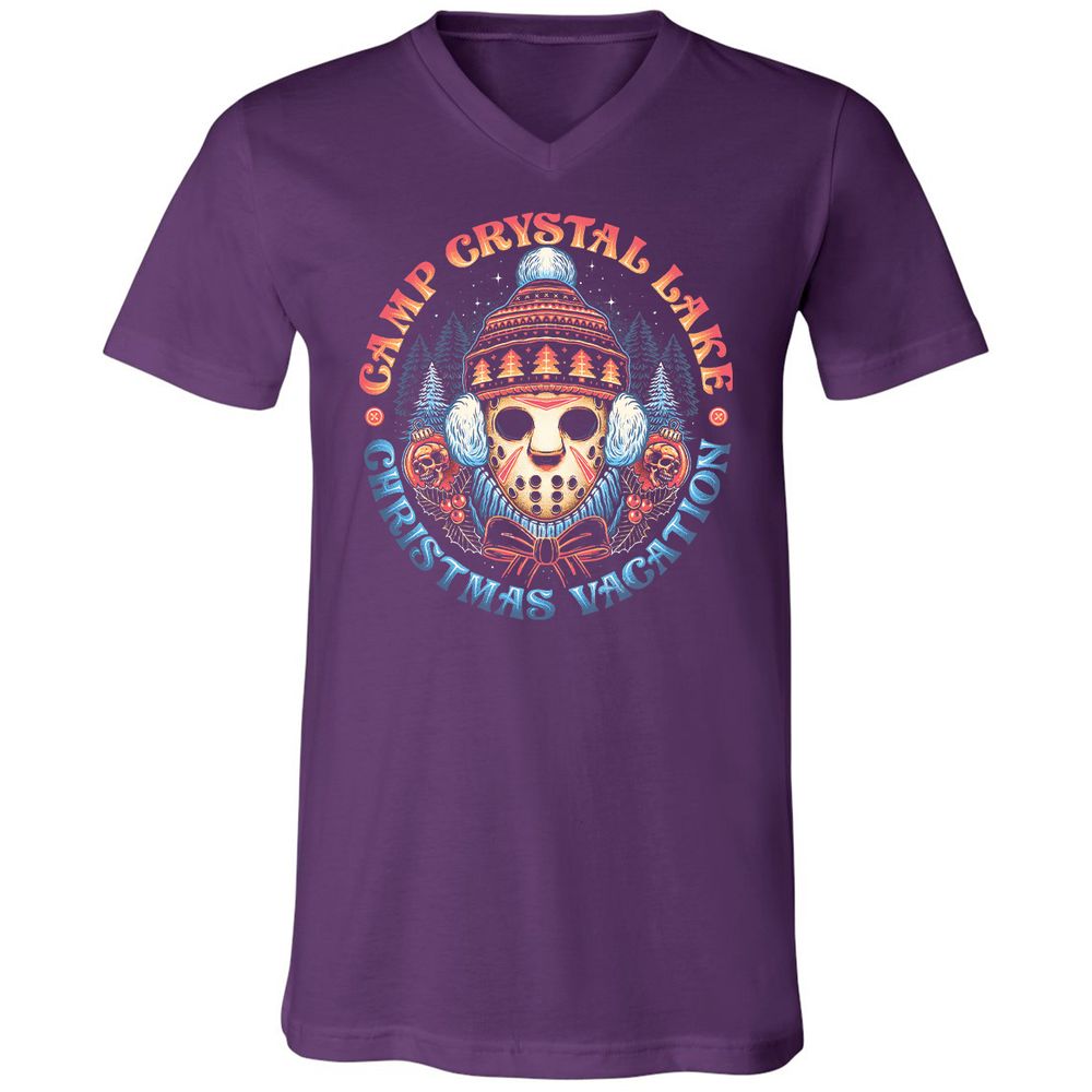 Unisex V-Neck T-Shirt - YM2BRLDH - Team Purple - 9