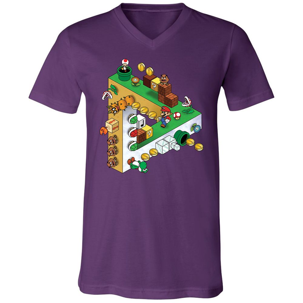 Unisex V-Neck T-Shirt - 9BHGWU5W - Team Purple - 9