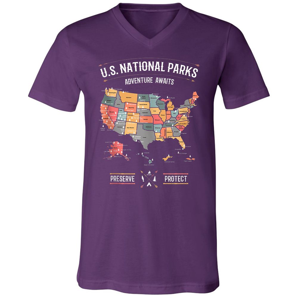 Unisex V-Neck T-Shirt - NNZ9AWXD - Team Purple - 9