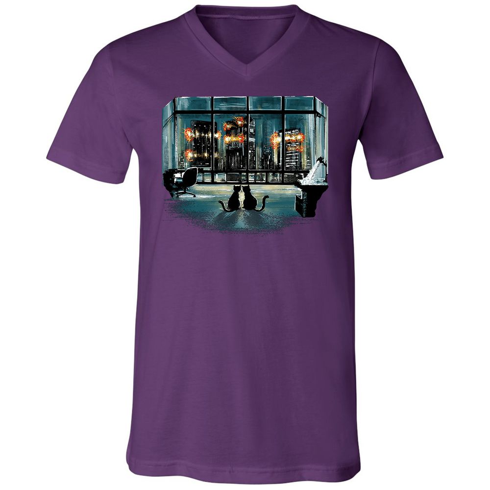 Unisex V-Neck T-Shirt - F5KD8V1S - Team Purple - 9