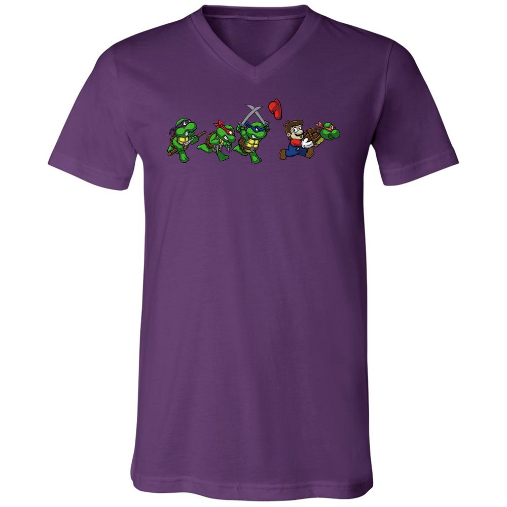 Unisex V-Neck T-Shirt - ELFBWU2L - Team Purple - 9