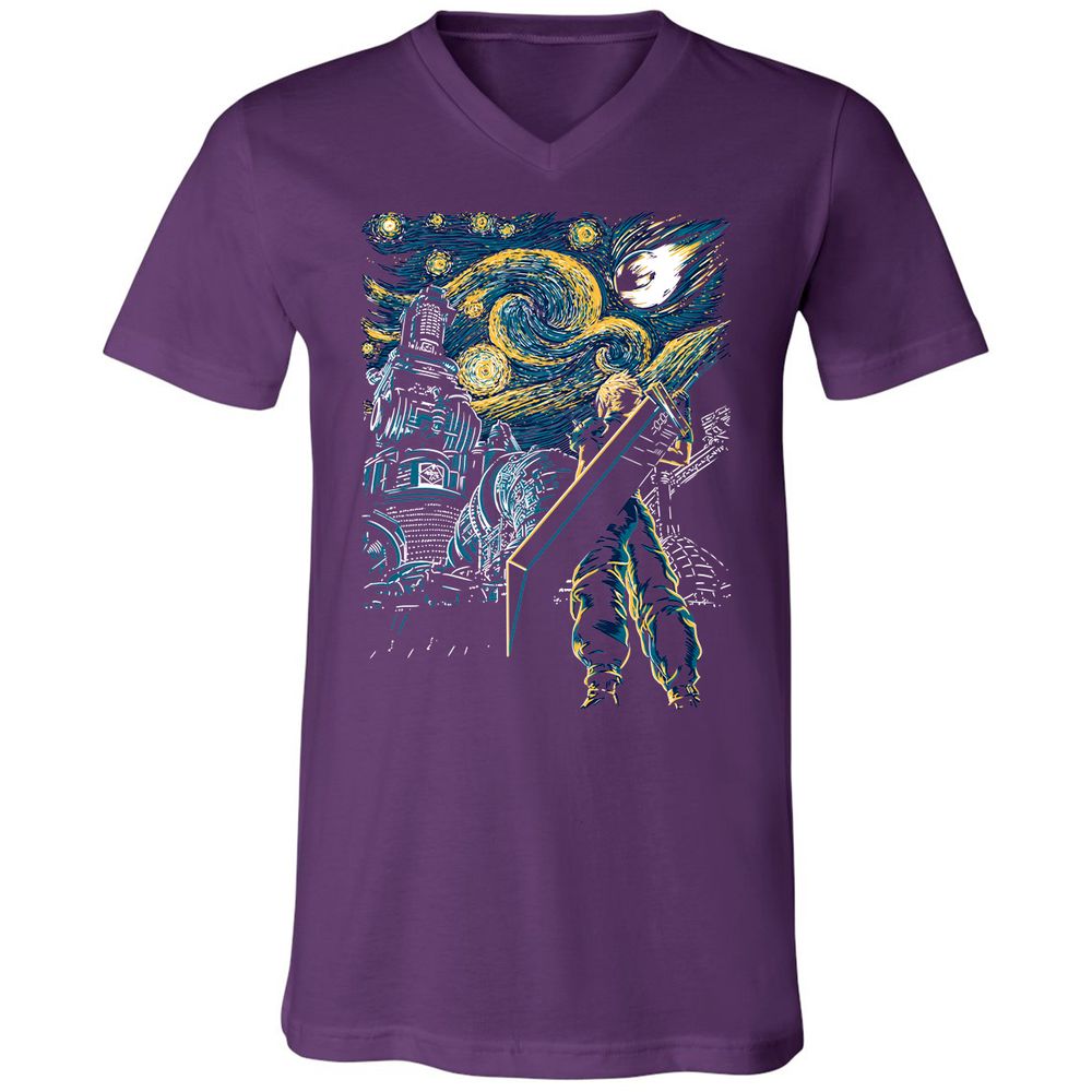 Unisex V-Neck T-Shirt - KHKSH84N - Team Purple - 9