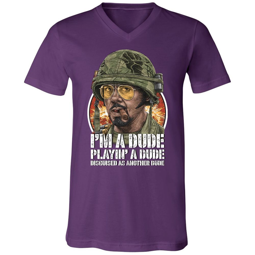 Unisex V-Neck T-Shirt - 8GGWFSLJ - Team Purple - 9