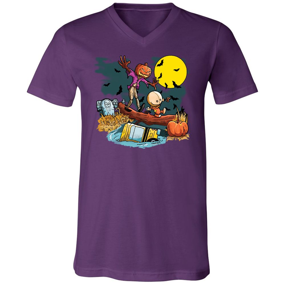 Unisex V-Neck T-Shirt - XW4QV8XY - Team Purple - 9