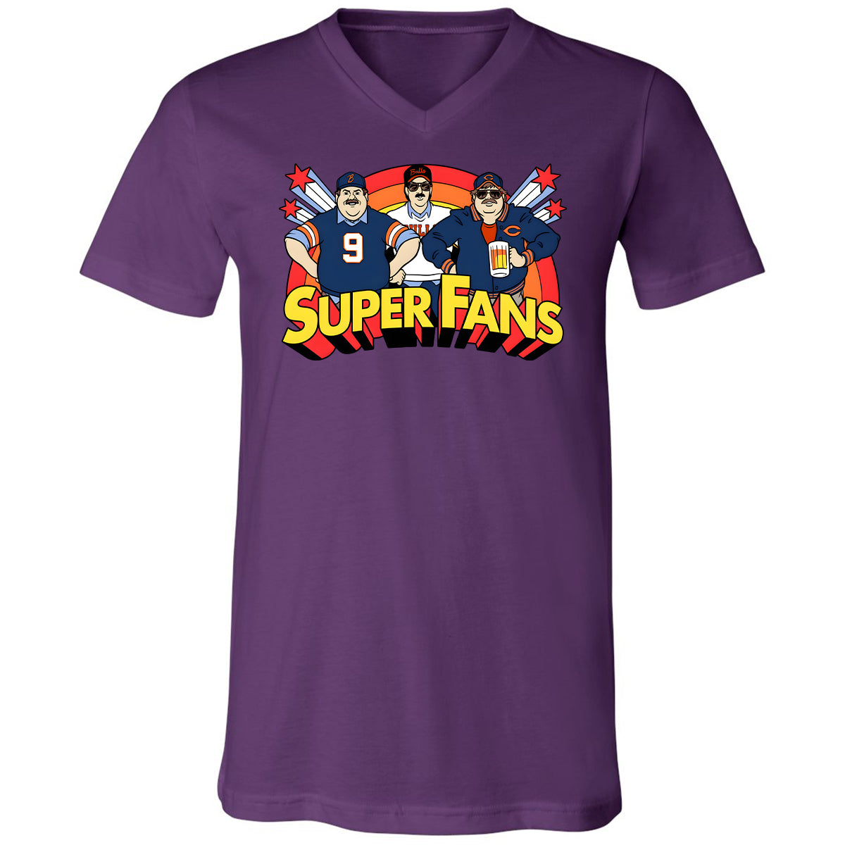 Unisex V-Neck T-Shirt - VUG7DDZ8 - Team Purple - 9