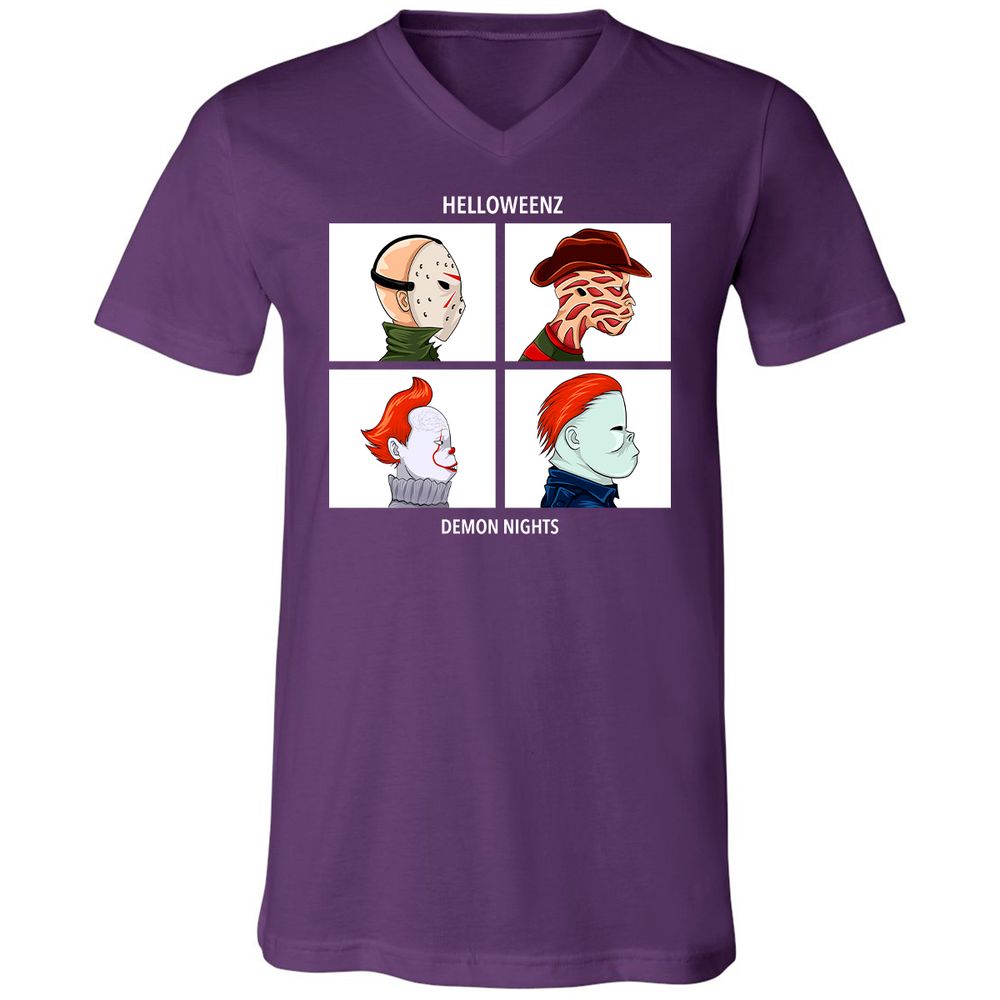 Unisex V-Neck T-Shirt - H1EBDSJJ - Team Purple - 9