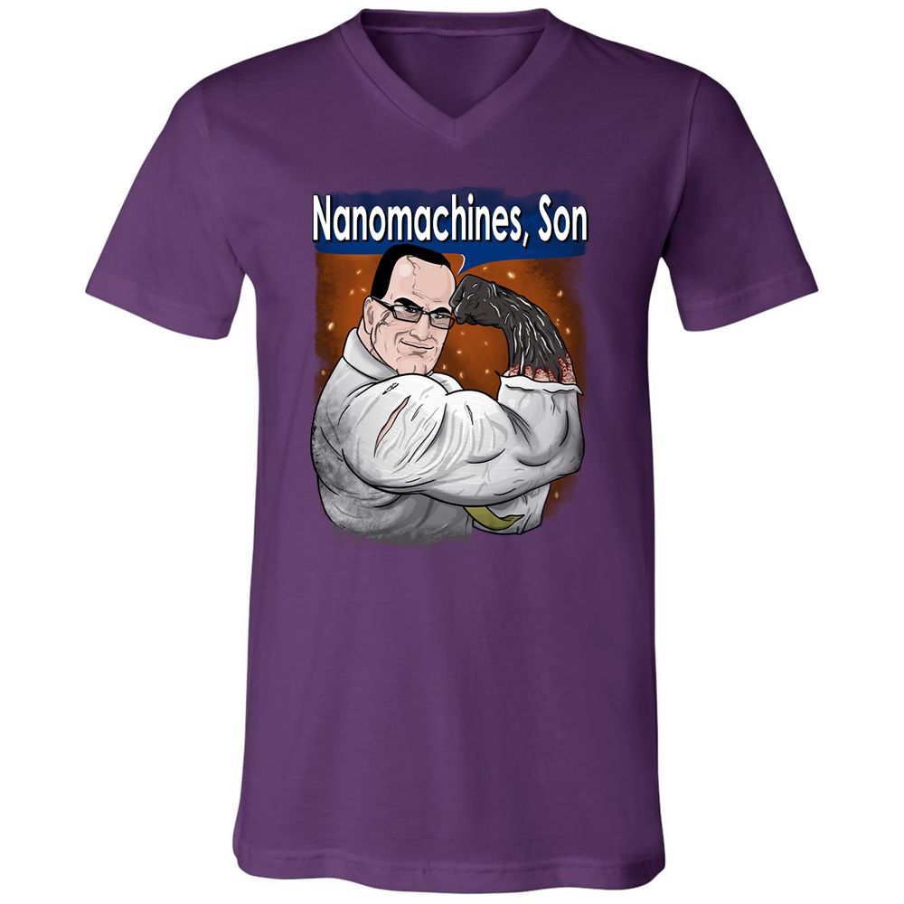 Unisex V-Neck T-Shirt - C4NWJQAN - Team Purple - 9