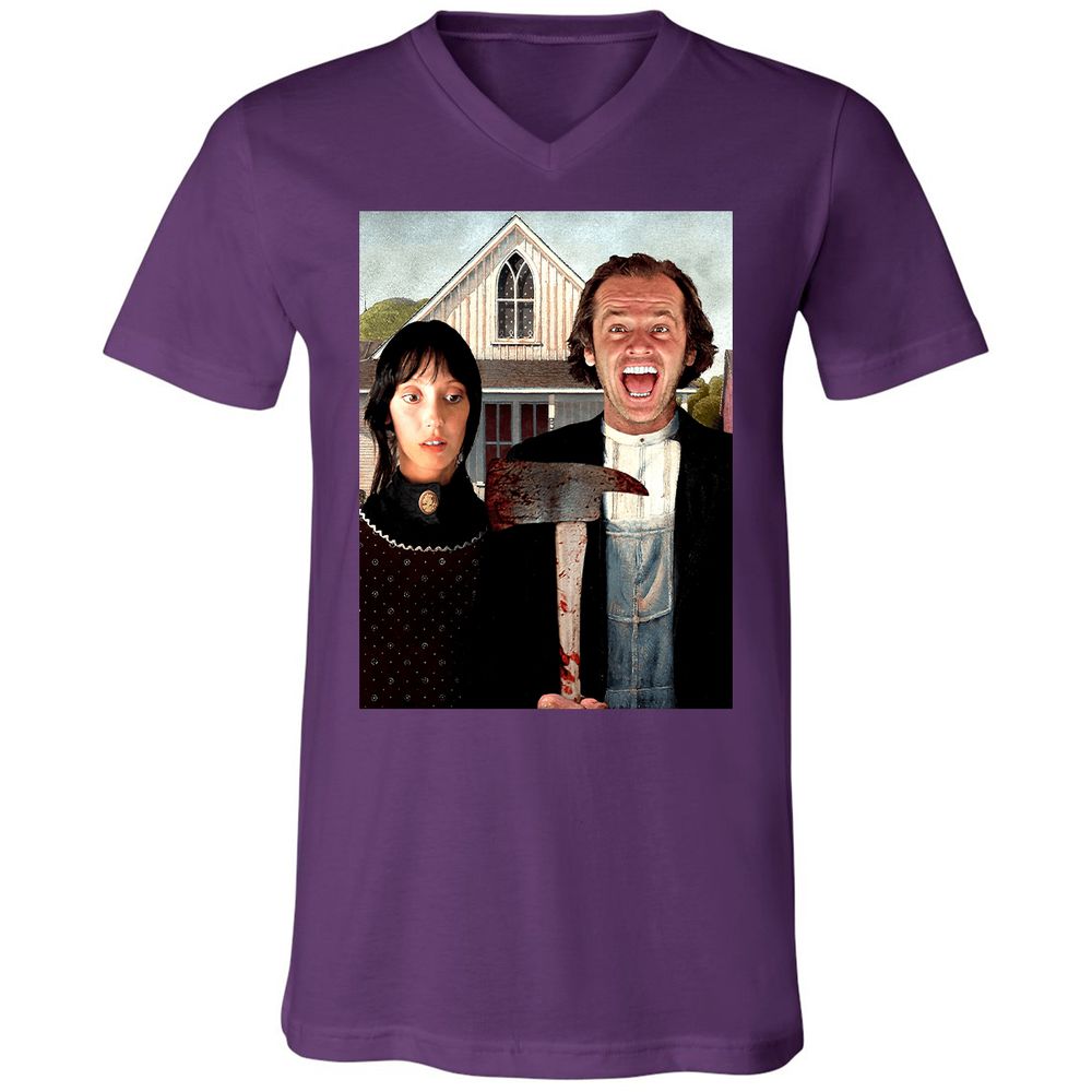 Unisex V-Neck T-Shirt - T1BJ8QQF - Team Purple - 9