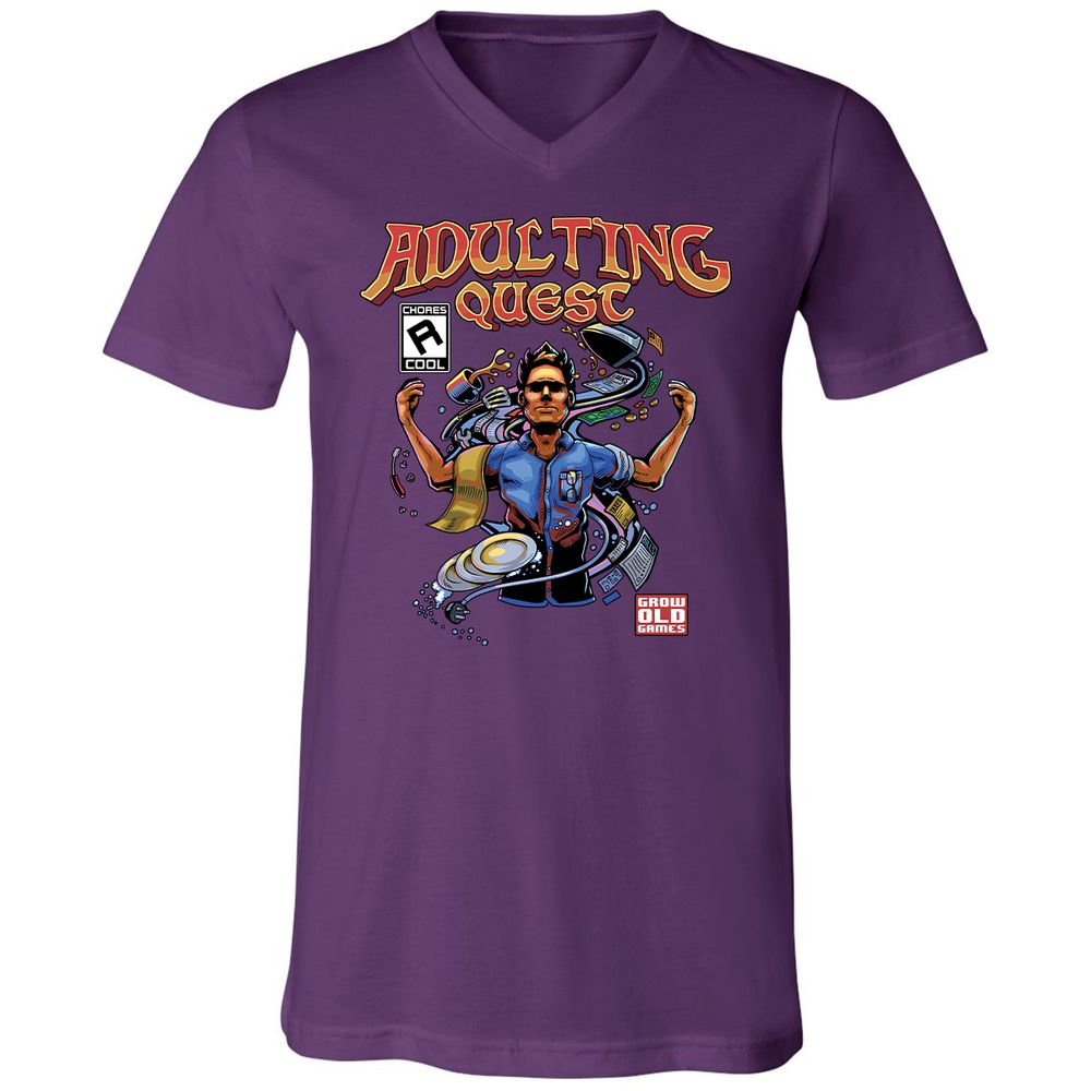 Unisex V-Neck T-Shirt - YJALKNAP - Team Purple - 9