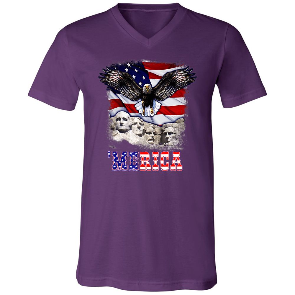 Unisex V-Neck T-Shirt - Q77MXCMQ - Team Purple - 9