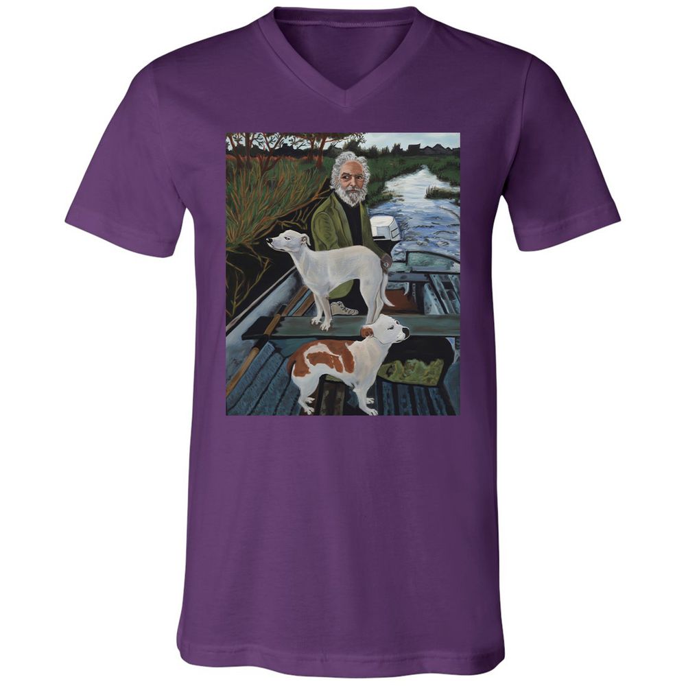 Unisex V-Neck T-Shirt - GQHE6N7J - Team Purple - 9