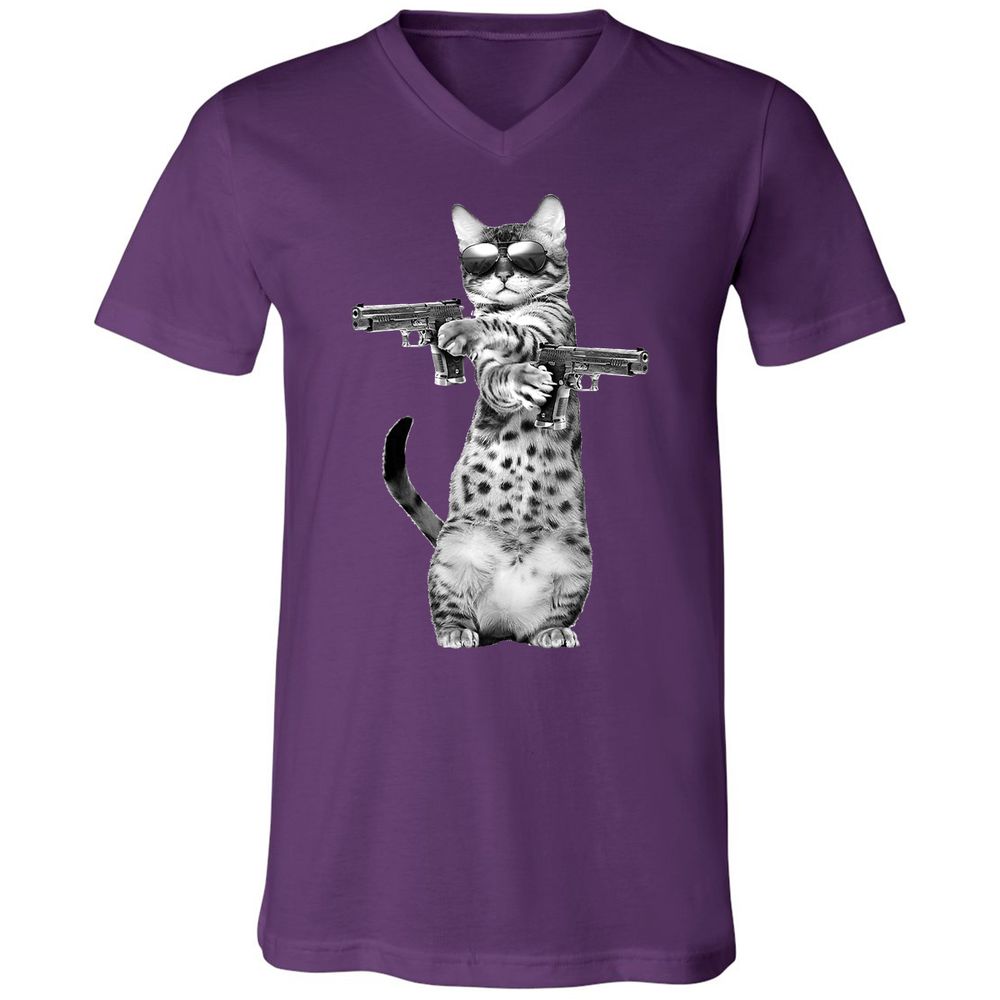 Unisex V-Neck T-Shirt - Q25L79X5 - Team Purple - 9