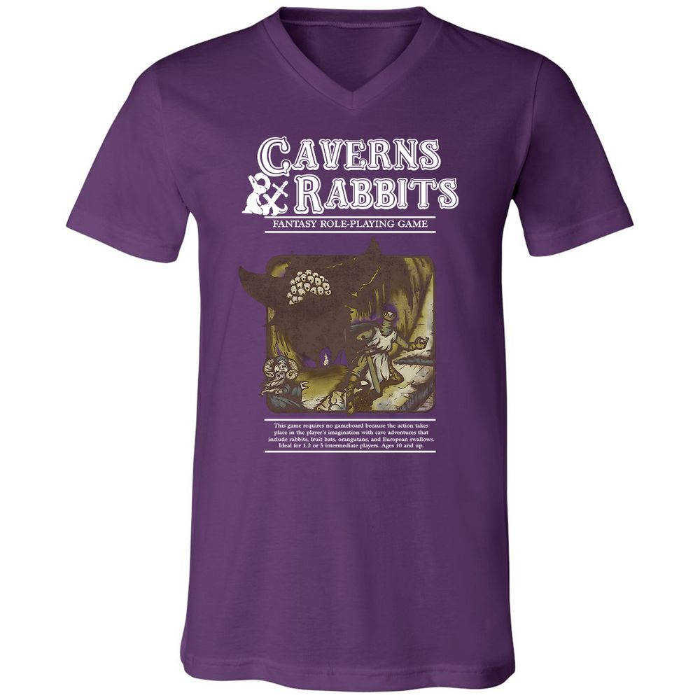 Unisex V-Neck T-Shirt - 8YSVR7MF - Team Purple - 9