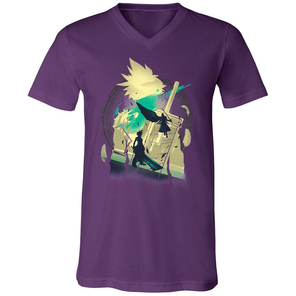 Unisex V-Neck T-Shirt - ZB9JHKPF - Team Purple - 9