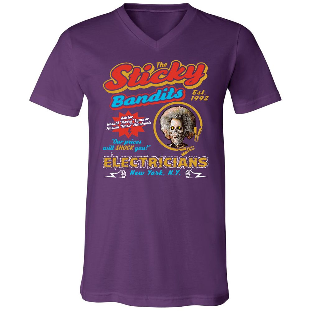 Unisex V-Neck T-Shirt - KJF7PV6Q - Team Purple - 9
