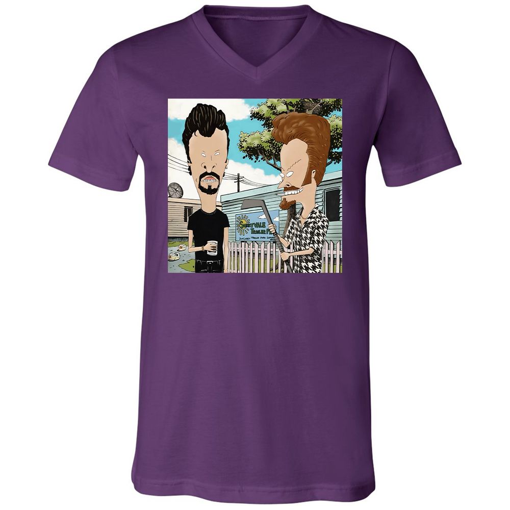 Unisex V-Neck T-Shirt - RGEPDWUW - Team Purple - 9