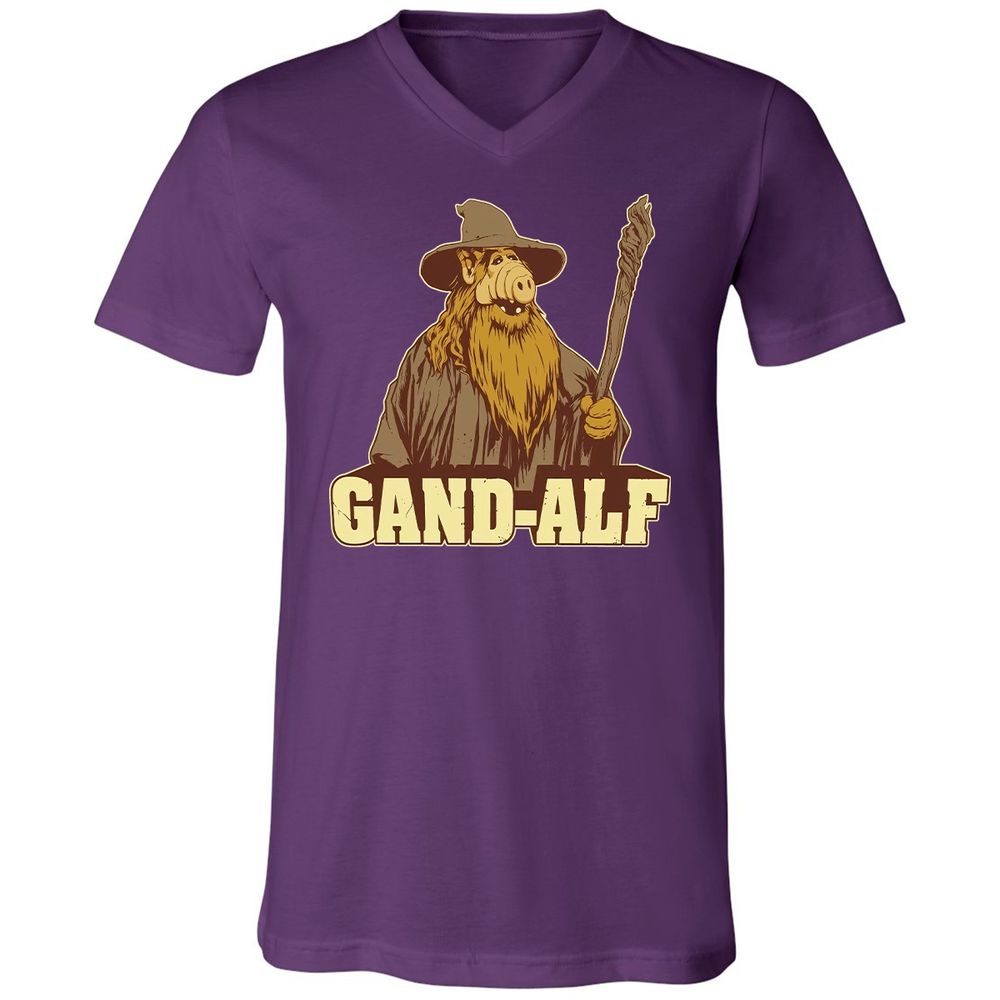 Unisex V-Neck T-Shirt - H9W4EZLQ - Team Purple - 9