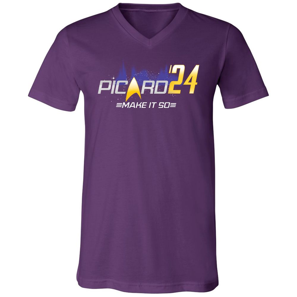Unisex V-Neck T-Shirt - H6QRDAZW - Team Purple - 9