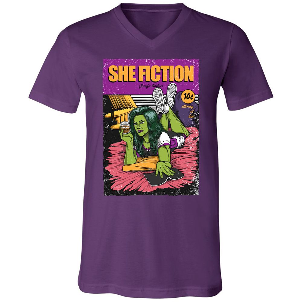 Unisex V-Neck T-Shirt - X1QNLK64 - Team Purple - 9