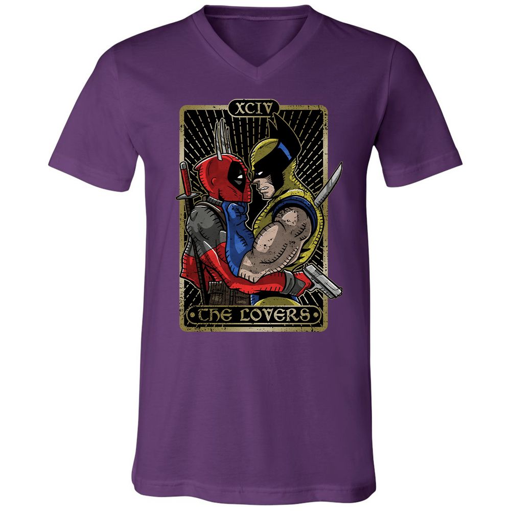 Unisex V-Neck T-Shirt - 7Q3JFNUZ - Team Purple - 9