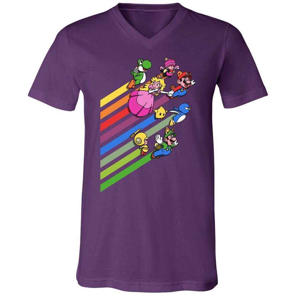 Unisex V-Neck T-Shirt - 87BABBB8 - Team Purple - 9
