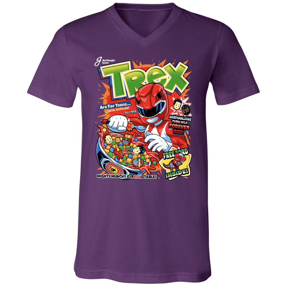 Unisex V-Neck T-Shirt - DKPFYQMS - Team Purple - 9