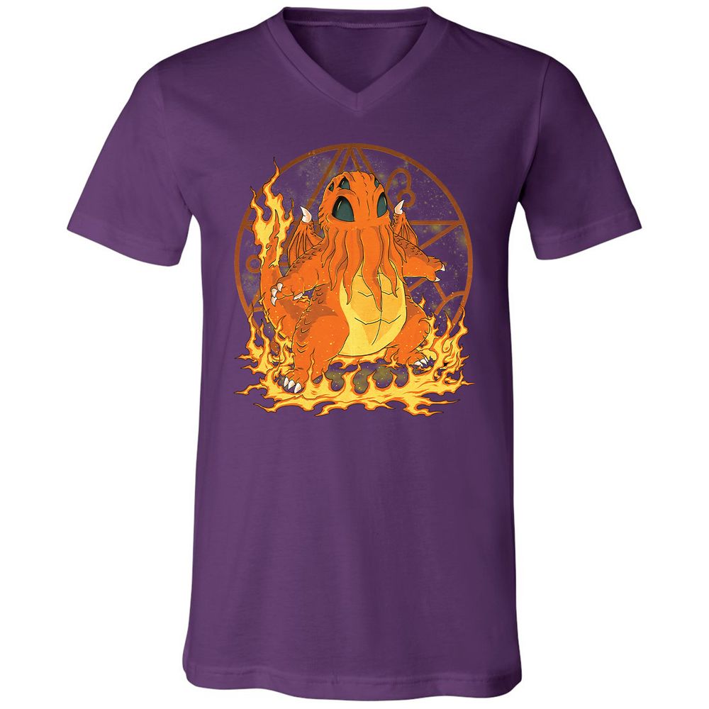 Unisex V-Neck T-Shirt - E8QMTQVZ - Team Purple - 9