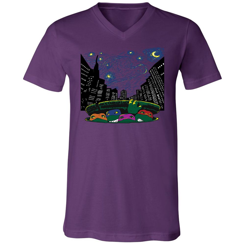 Unisex V-Neck T-Shirt - RBDQT7AU - Team Purple - 9