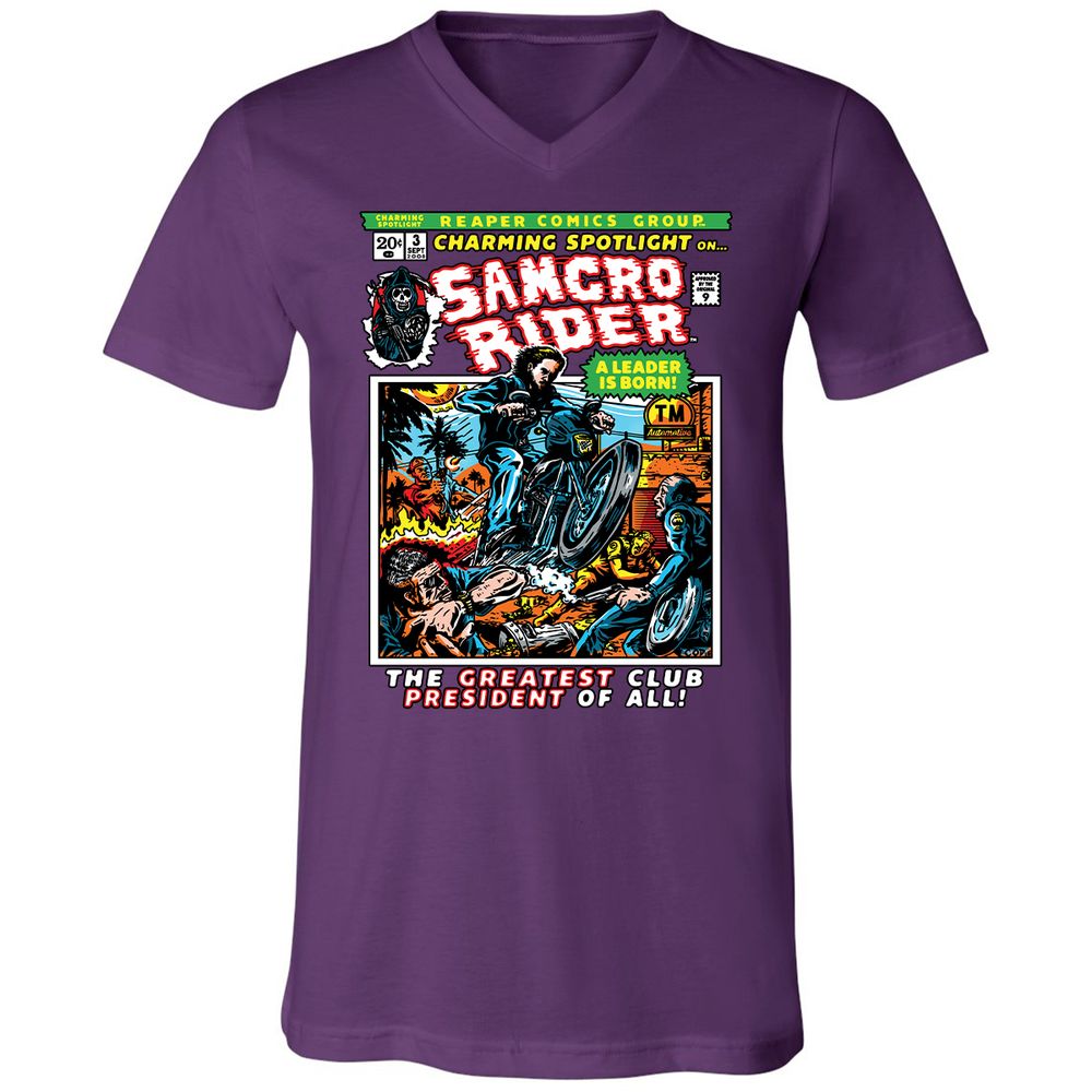 Unisex V-Neck T-Shirt - LMKD1167 - Team Purple - 9