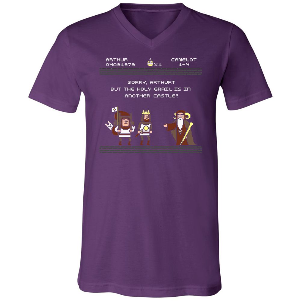 Unisex V-Neck T-Shirt - X5DE8QHY - Team Purple - 9