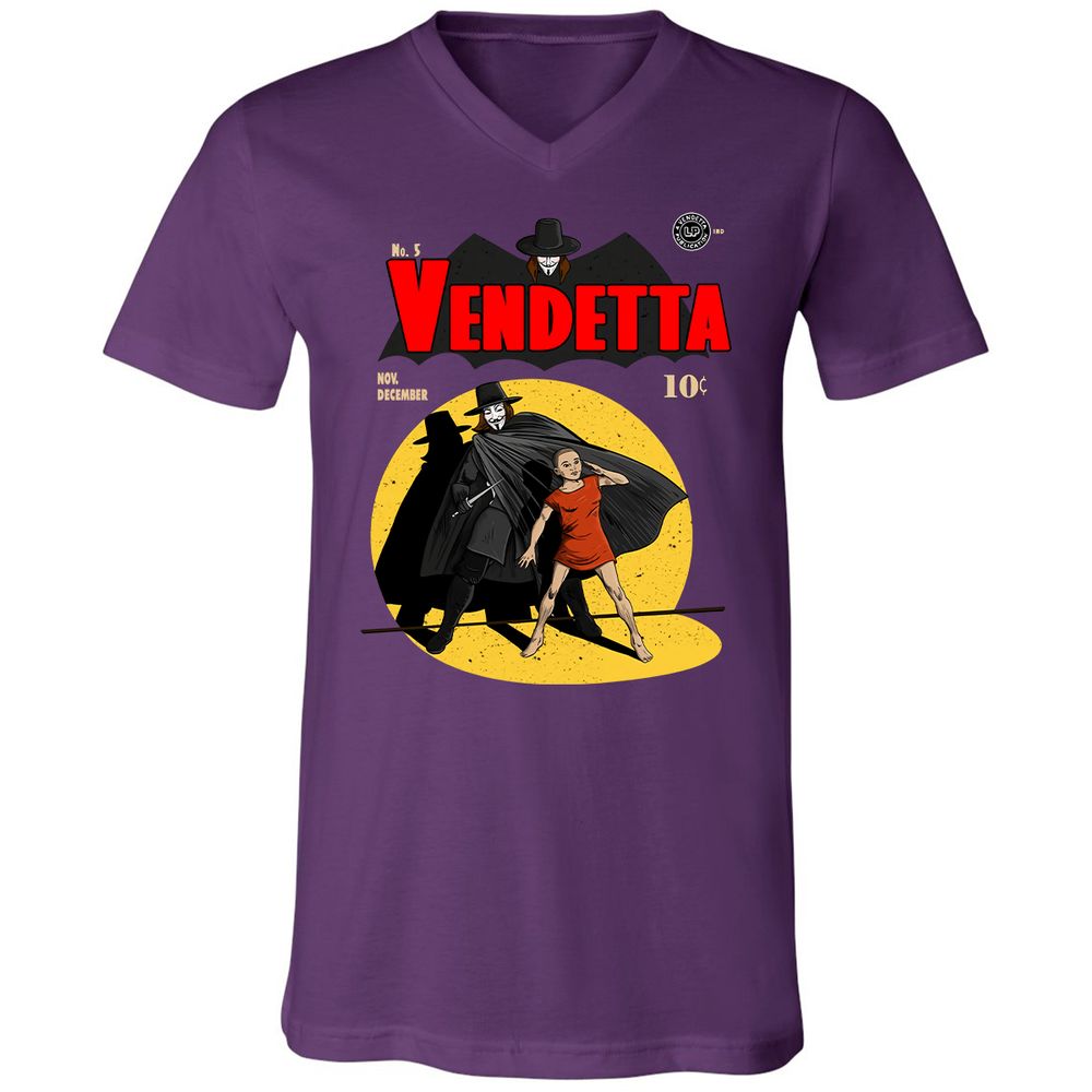Unisex V-Neck T-Shirt - Q3BPE3W5 - Team Purple - 9